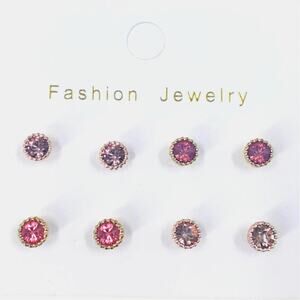 3/15 NWT 4 pair of shades of pink hypoallergenic stud earrings